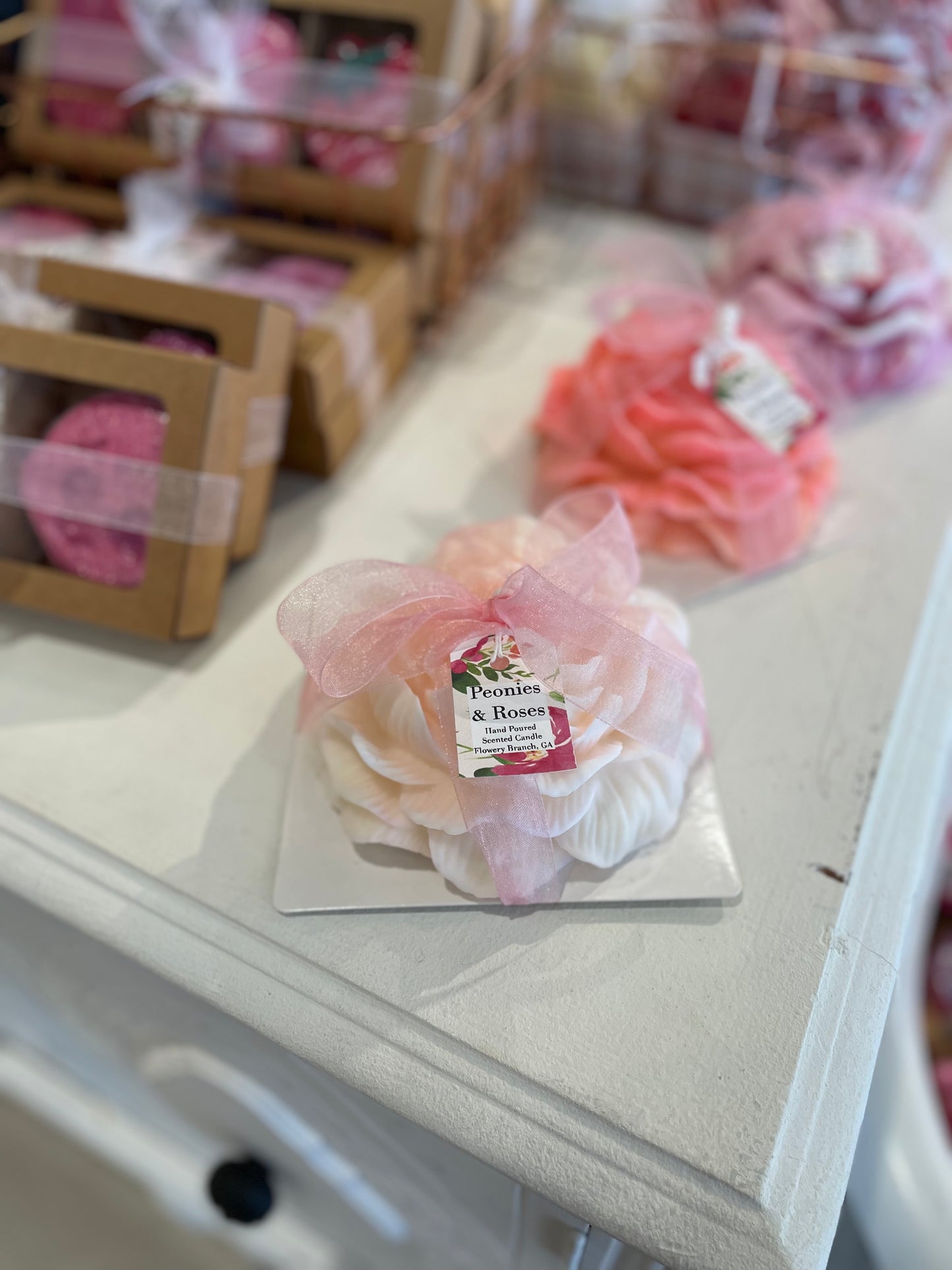 Jumbo Peony Flower Candle