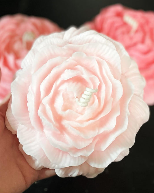 Huge Jumbo Peony Rose Flower Candle