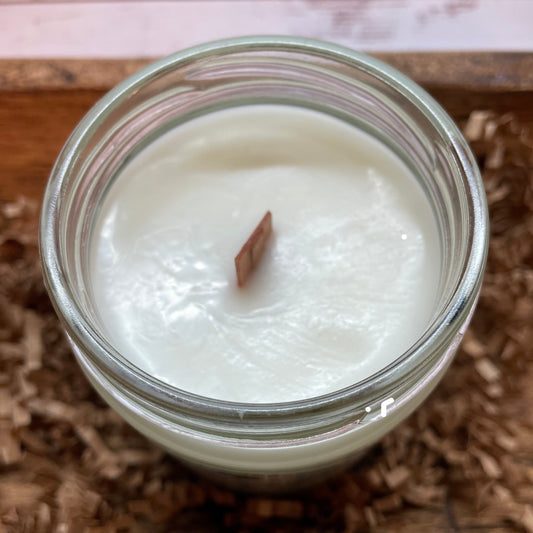 9 oz. Clear Jar Wooden Wick Soy Candle