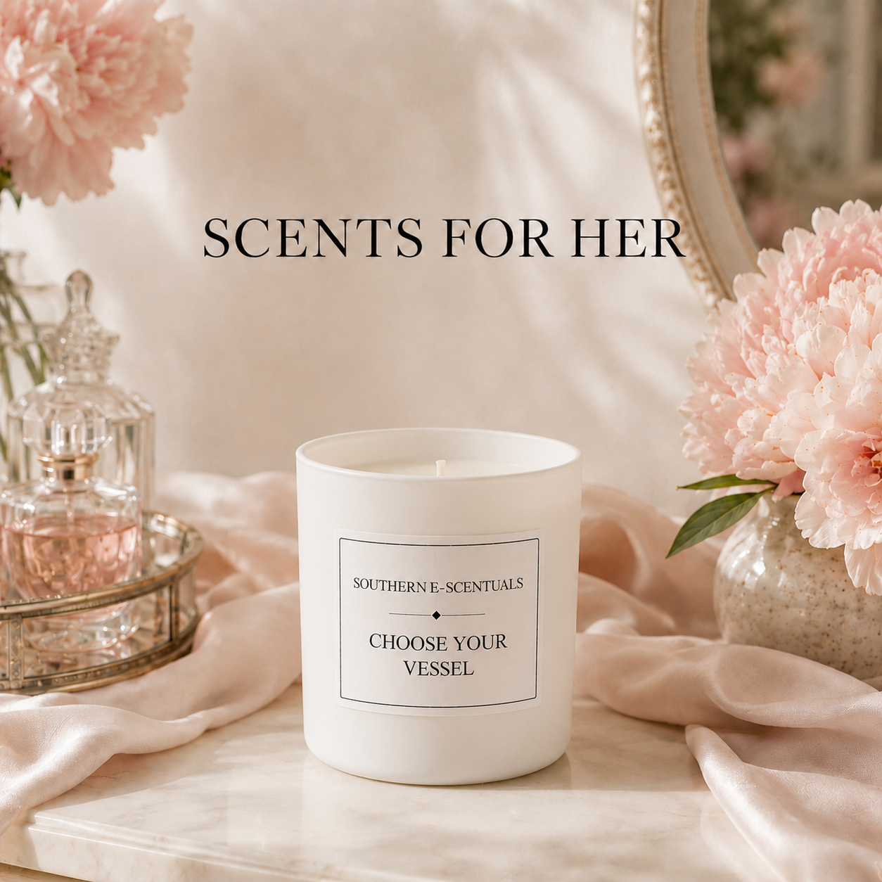 10 oz white tumbler soy candle for Scents for Her