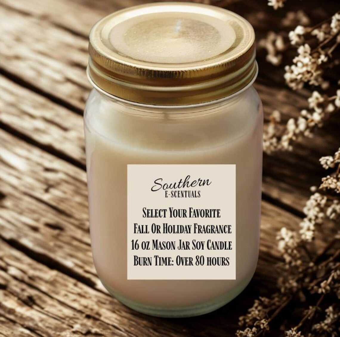 Mason Jar Candle Collection | 4 oz & 16 oz Wooden Wick Soy Candles