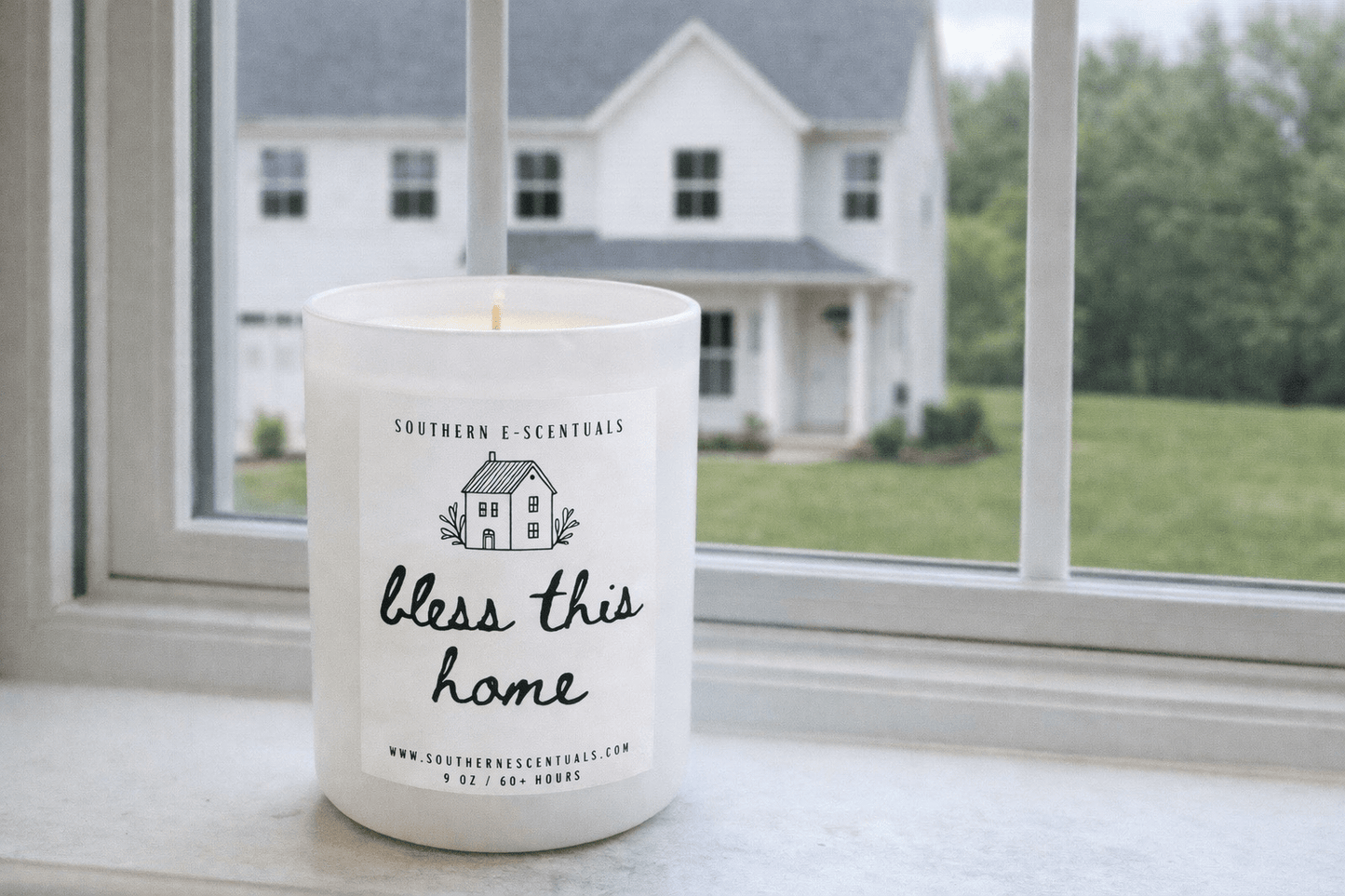 Bless This Home Soy Candle | Housewarming Gift | Cotton or Wooden Wick - Southern E-Scentuals