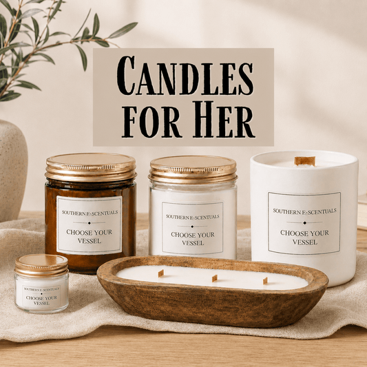 Candles for Her | Floral & Feminine Wooden Wick Soy Candles - Southern E-Scentuals