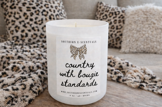 Country with Bougie Standards white tumbler soy candle