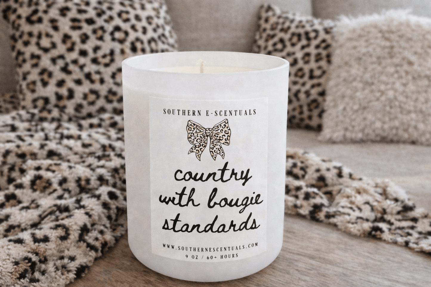 Country with Bougie Standards white tumbler soy candle by Southern E-Scentuals