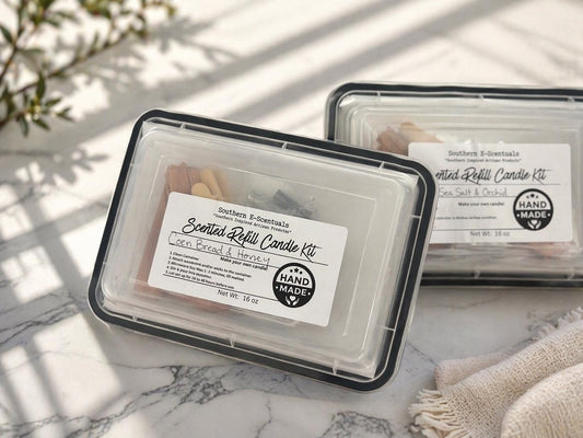 Southern E-Scentuals DIY scented soy candle refill kits with wooden wicks