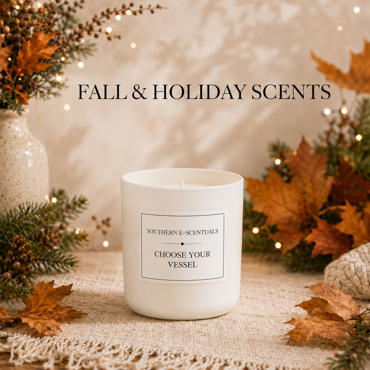 10 oz white tumbler soy candle for Fall and Holiday Scents