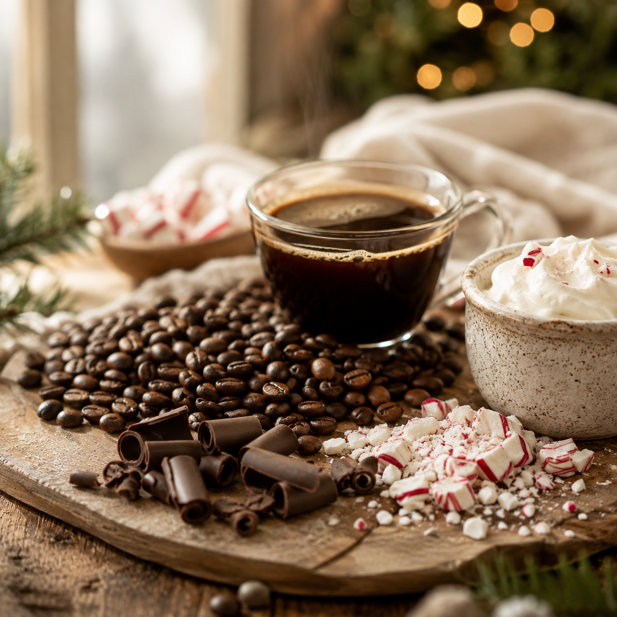 Peppermint and Coffee holiday fragrance with chocolate and cream