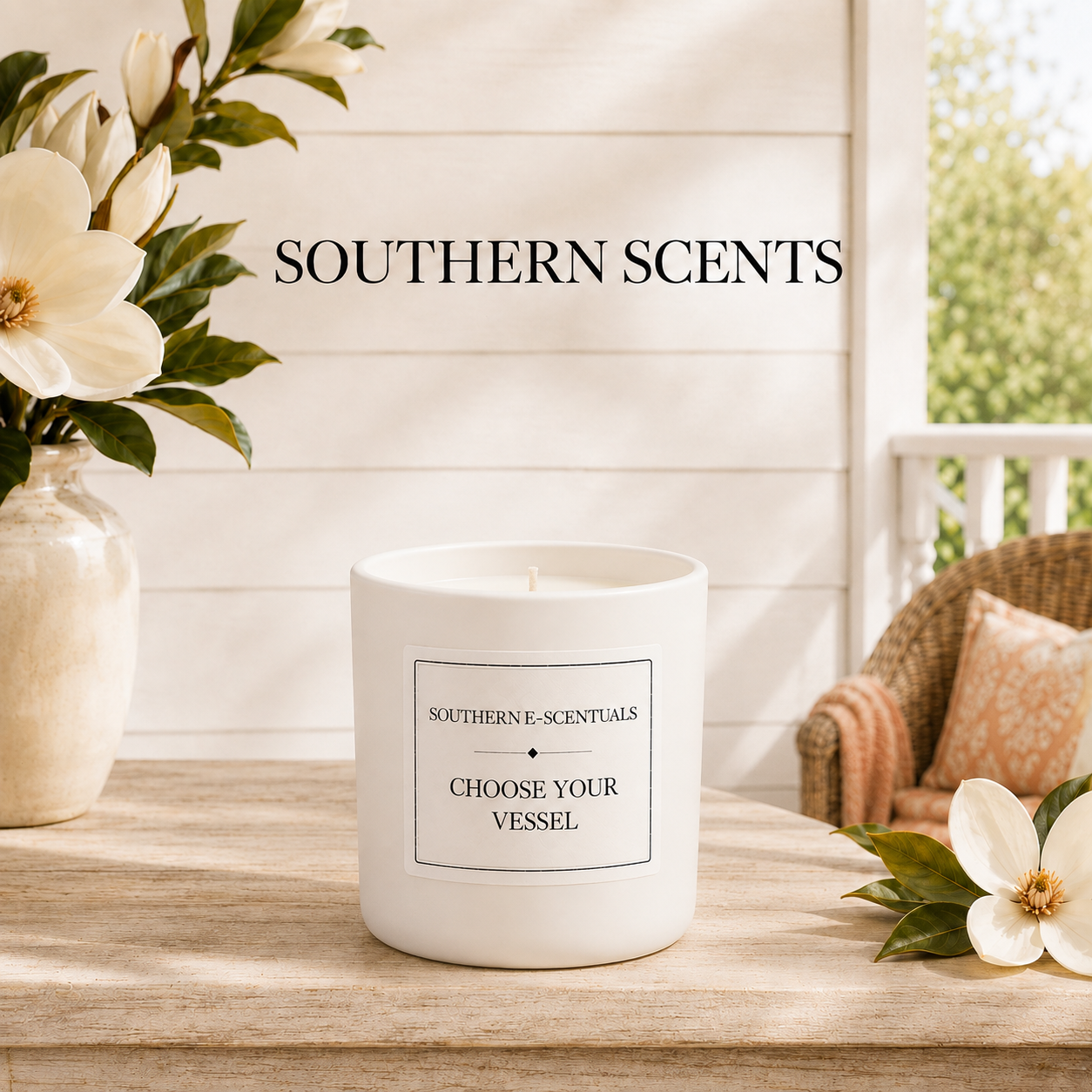 10 oz white tumbler soy candle for Southern Scents
