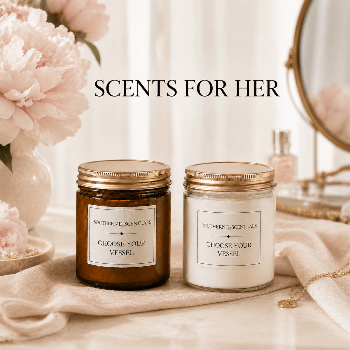 Straight-Sided Jar Candles for Her | 9 oz - Southern E-Scentuals