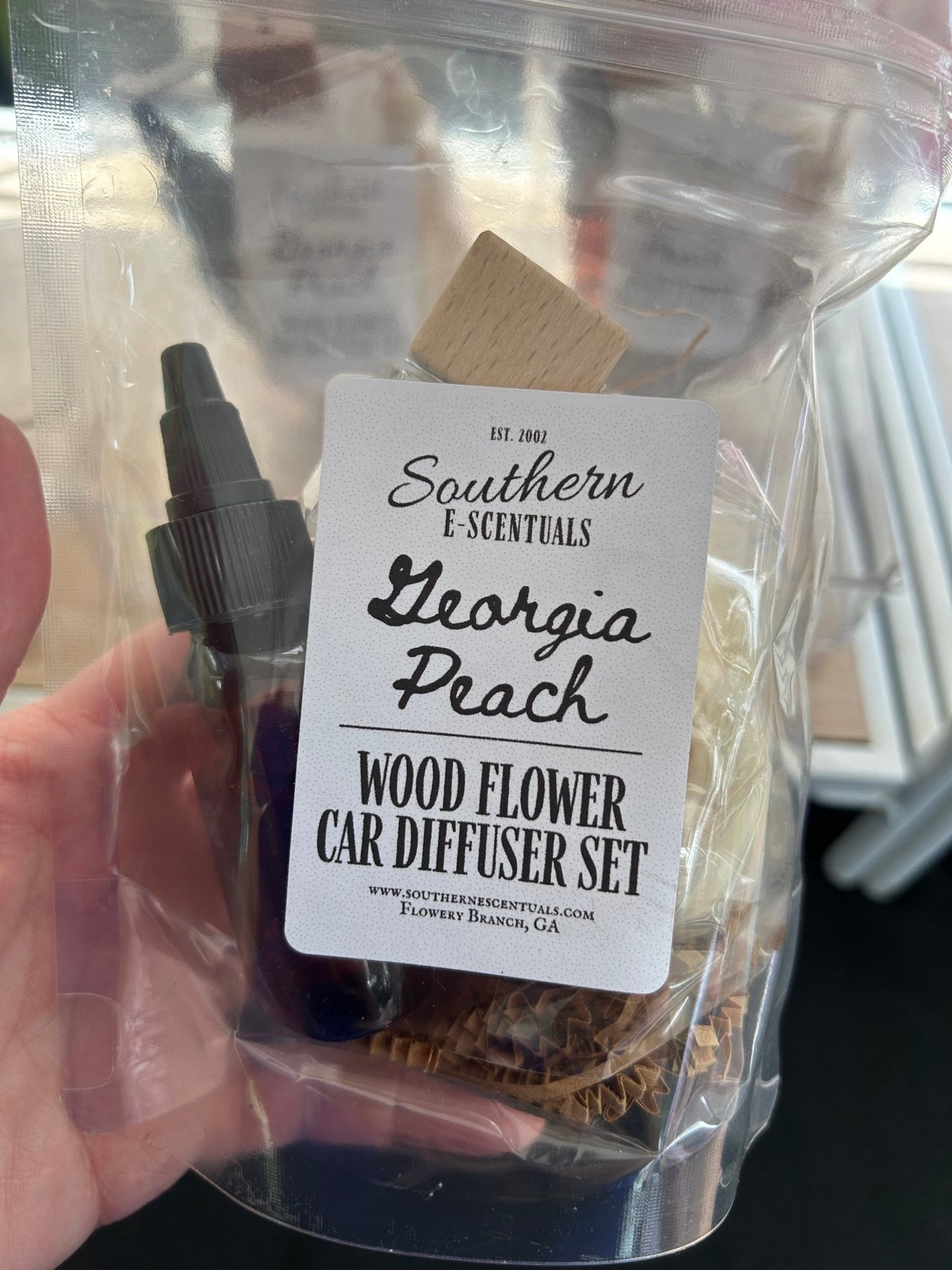 Wood Flower Car Diffuser Vent Clip - Southern E - Scentuals - Retail