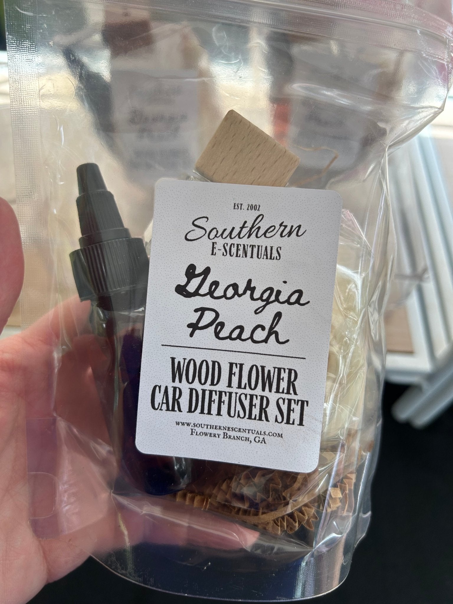 Wood Flower Car Diffuser Vent Clip - Southern E - Scentuals - Retail